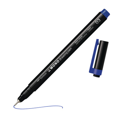 Tombow Fineliner Mono Drawing Pen 03, Blue