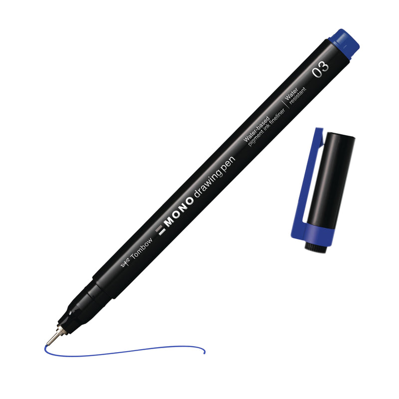 Tombow Fineliner Mono Drawing Pen 03, Blue