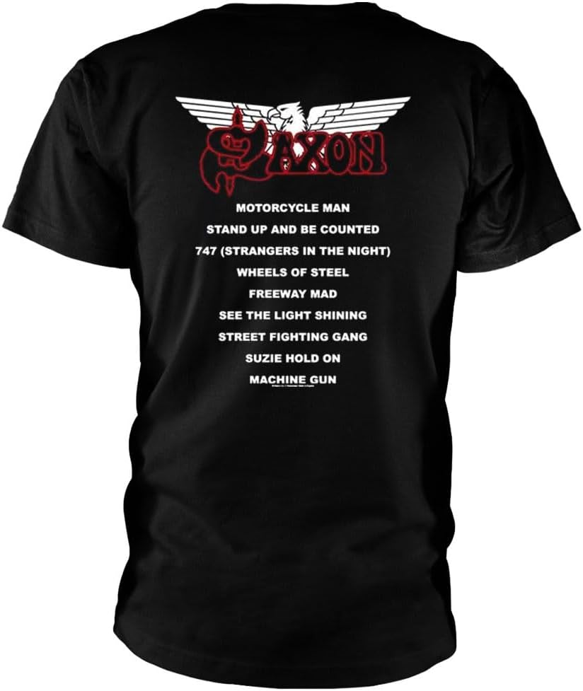Razamataz Saxon 'Wheels of Steel' (Black) T-Shirt