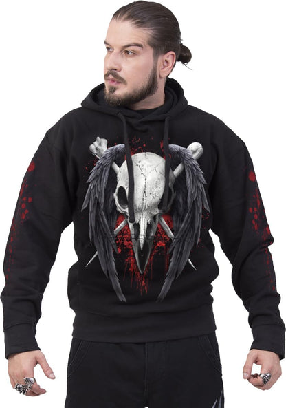 Spiral - DEATH RAVEN (Unisex Black Hoodies) Ex Ex Large