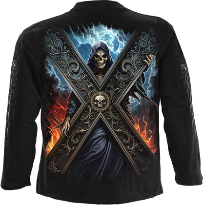 Spiral - CROSSED OVER (Unisex Black Long Sleeve T-Shirts) Ex Ex Large