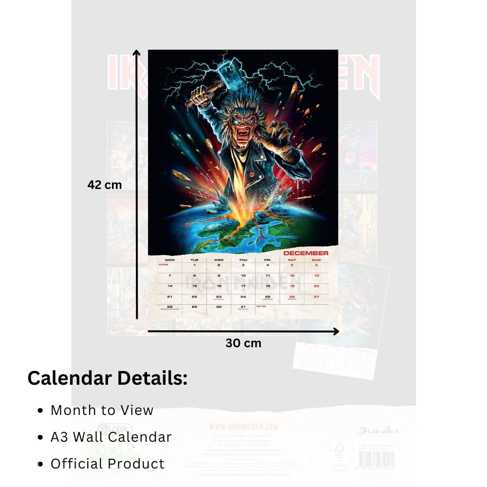 IRON MAIDEN 2026 A3 CALENDAR