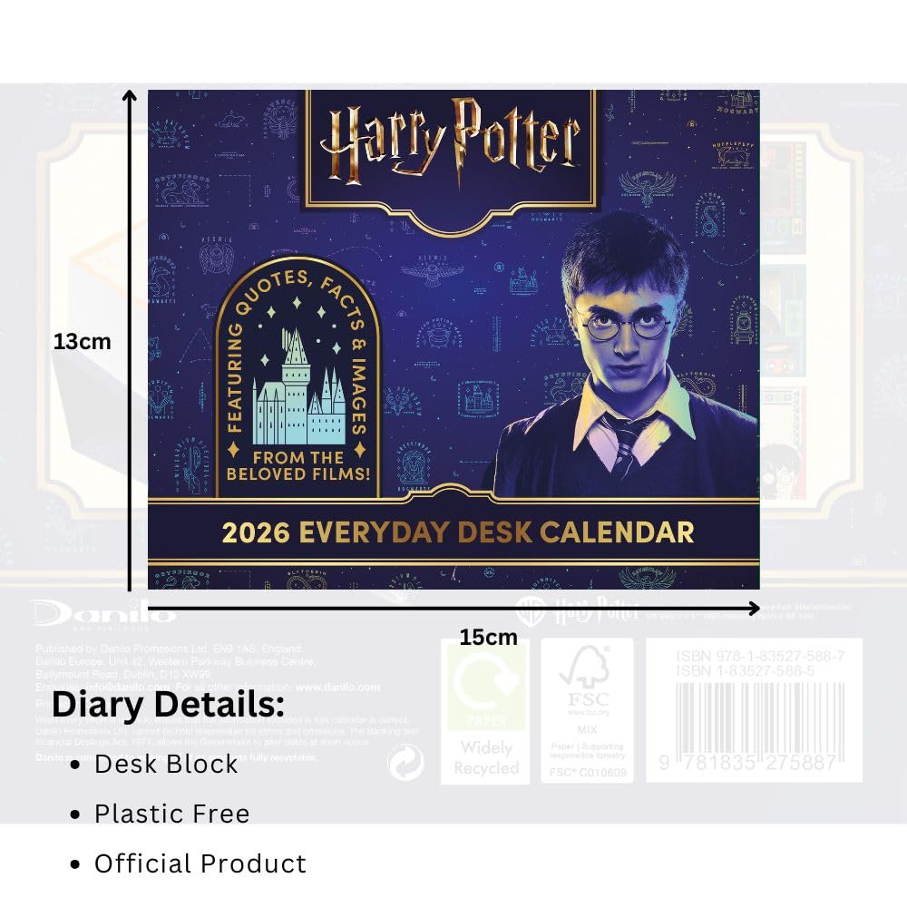 2026 CALENDAR HARRY POTTER PAGE A DAY DESK BLOCK OFFICIAL PRODUCT