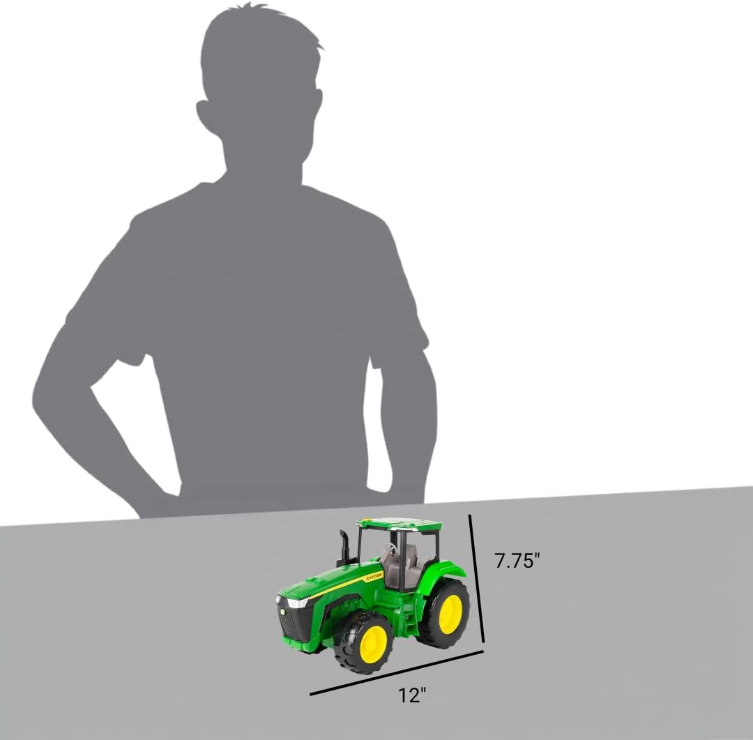 TOMY John Deere Light and Sound Tractor, Die Cast Farm Vehicle Toy with Sounds and Working Lights, Durable Construction, Collectible Farming Toy for Kids and Tractor Fans