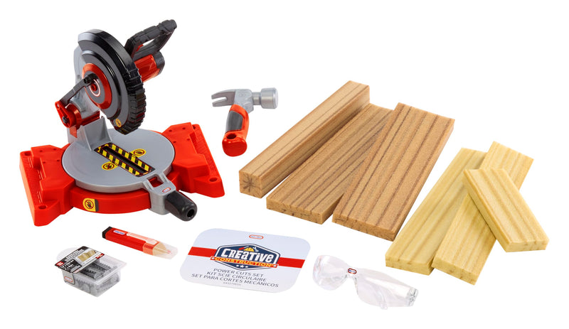 little tikes Creative Construction Power Cuts Set - Includes 6 Accessories, Pretend Play Construction Set, Suitable for Boys and Girls Ages 3+ Years