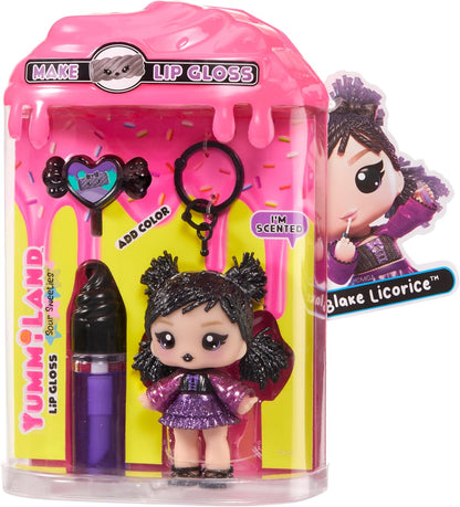 Yummiland Lip Gloss Doll: Sour Sweeties - Blake Drop - Inclusief 1 pop, DIY Lip Gloss + Afneembare Sleutelhanger, Cosmetisch Spel, Verzamelbaar, Geschikt voor Kinderen vanaf 4 jaar