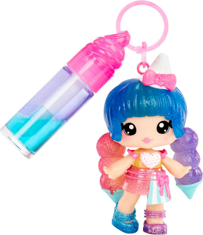 Yummiland Lip Gloss Doll: Mystery Color Change - Stephie Snowcone - Includes 1 Doll, DIY Lip Gloss + Removable Keychain, Cosmetic Play, Collectible, Suitable for Children Ages 4+