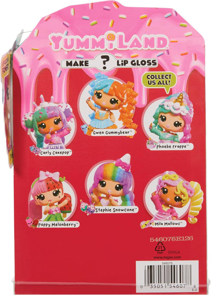 Yummiland Lip Gloss Doll: Mystery Color Change - Stephie Snowcone - Includes 1 Doll, DIY Lip Gloss + Removable Keychain, Cosmetic Play, Collectible, Suitable for Children Ages 4+