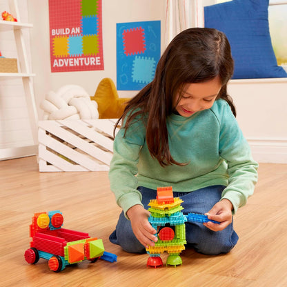 Battat – Bristle Blocks – STEM Interlocking Building Blocks – 50 Pieces Playset – Developmental Toys for Toddlers & Kids – Basic Builder Bucket – 2+ Years