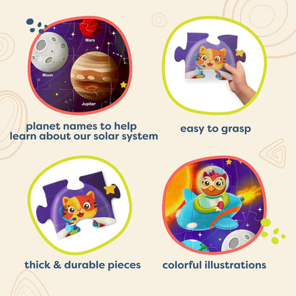 B. toys Floor 48-delige grote puzzel voor kinderen, planeten, astronauten, ruimte, 3 jaar + - Gigantic Jigsaw-zonne-systeem (Branford BX2217Z