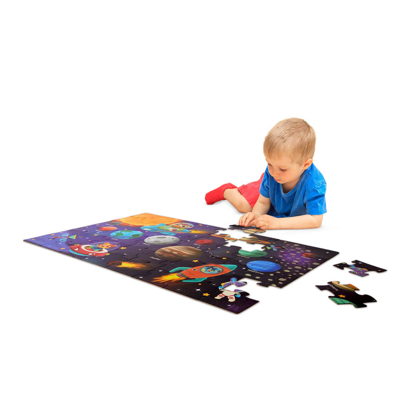 B. toys Floor 48-delige grote puzzel voor kinderen, planeten, astronauten, ruimte, 3 jaar + - Gigantic Jigsaw-zonne-systeem (Branford BX2217Z