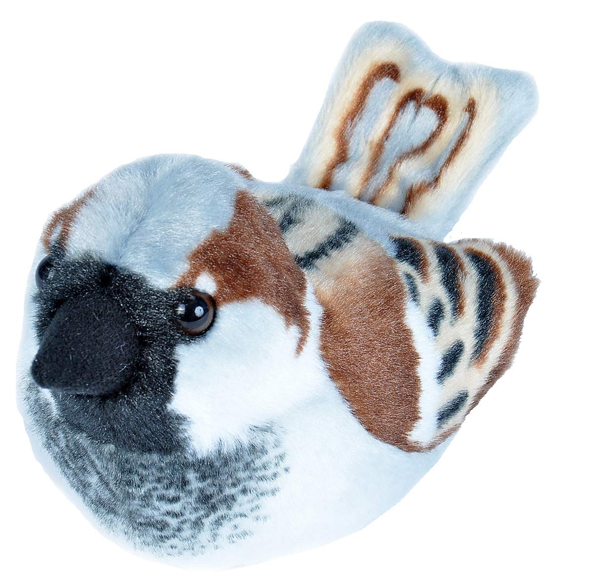 Wild Republic Audubon Bird, Passero domestico con autentico suono d'uccello, peluche, giocattolo per uccelli per bambini e birdwatcher, 18 cm