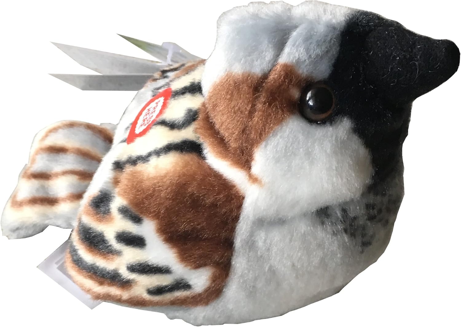 Wild Republic Audubon Bird, Passero domestico con autentico suono d'uccello, peluche, giocattolo per uccelli per bambini e birdwatcher, 18 cm
