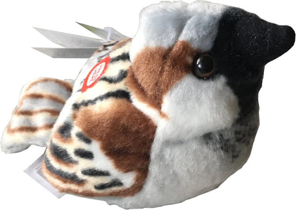 Wild Republic Audubon Bird, Passero domestico con autentico suono d'uccello, peluche, giocattolo per uccelli per bambini e birdwatcher, 18 cm