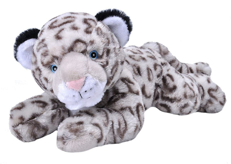 Wild Republic EcoKins Sneeuwluipaard knuffeldier 30,5 cm, milieuvriendelijke geschenken voor kinderen, pluche speelgoed, handgemaakt met 16 gerecyclede plastic waterflessen