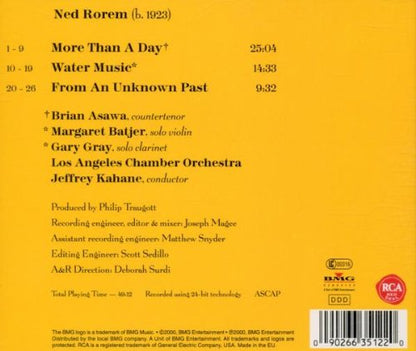 Brian Asawa - more than a day ~ music of Ned Rorem