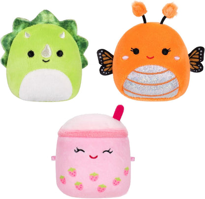 Micromallows SQMM0192-3 Pack, Super Soft Mini Squishmallows, 6.5 cm Plush Figures (Mony, Tristan, Victoria