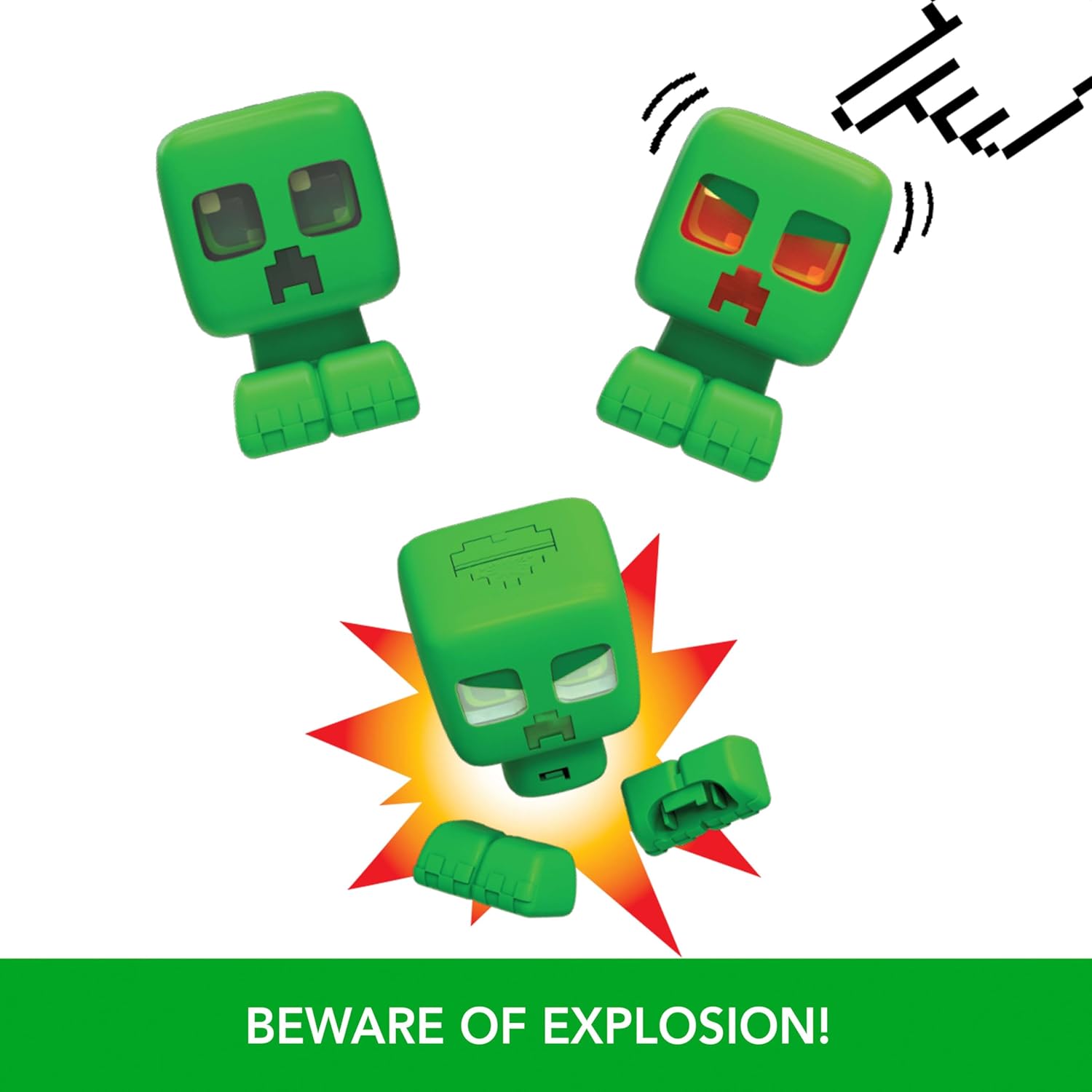 Mattel Minecraft My Pet Creeper Interactive Toy with Lights, Sounds & Exploding Action, 5.5-inch Button-Activated Figure, JGX49