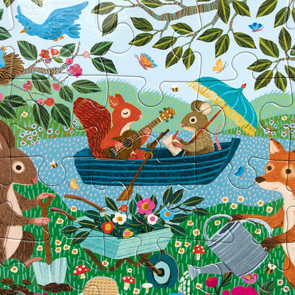 eeBoo: Garden Animals - 20 Piece Puzzle - 11x15 Jigsaw, Big Oversized Pieces, Colorful Woodland Animals, Outdoor Nature Scene, Eco-Friendly, Kids 3+