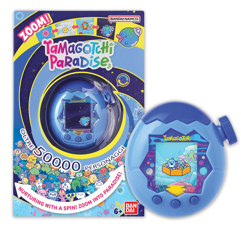 Bandai, Tamagotchi Water Paradise, virtueel huisdier, blauw 43422, elektronisch speelgoed, optimaal voor kinderen vanaf 6 jaar, zoom in het paradijs om voor je elektronische huisdier te zorgen