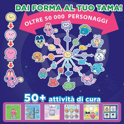 Bandai, Tamagotchi Water Paradise, virtueel huisdier, blauw 43422, elektronisch speelgoed, optimaal voor kinderen vanaf 6 jaar, zoom in het paradijs om voor je elektronische huisdier te zorgen
