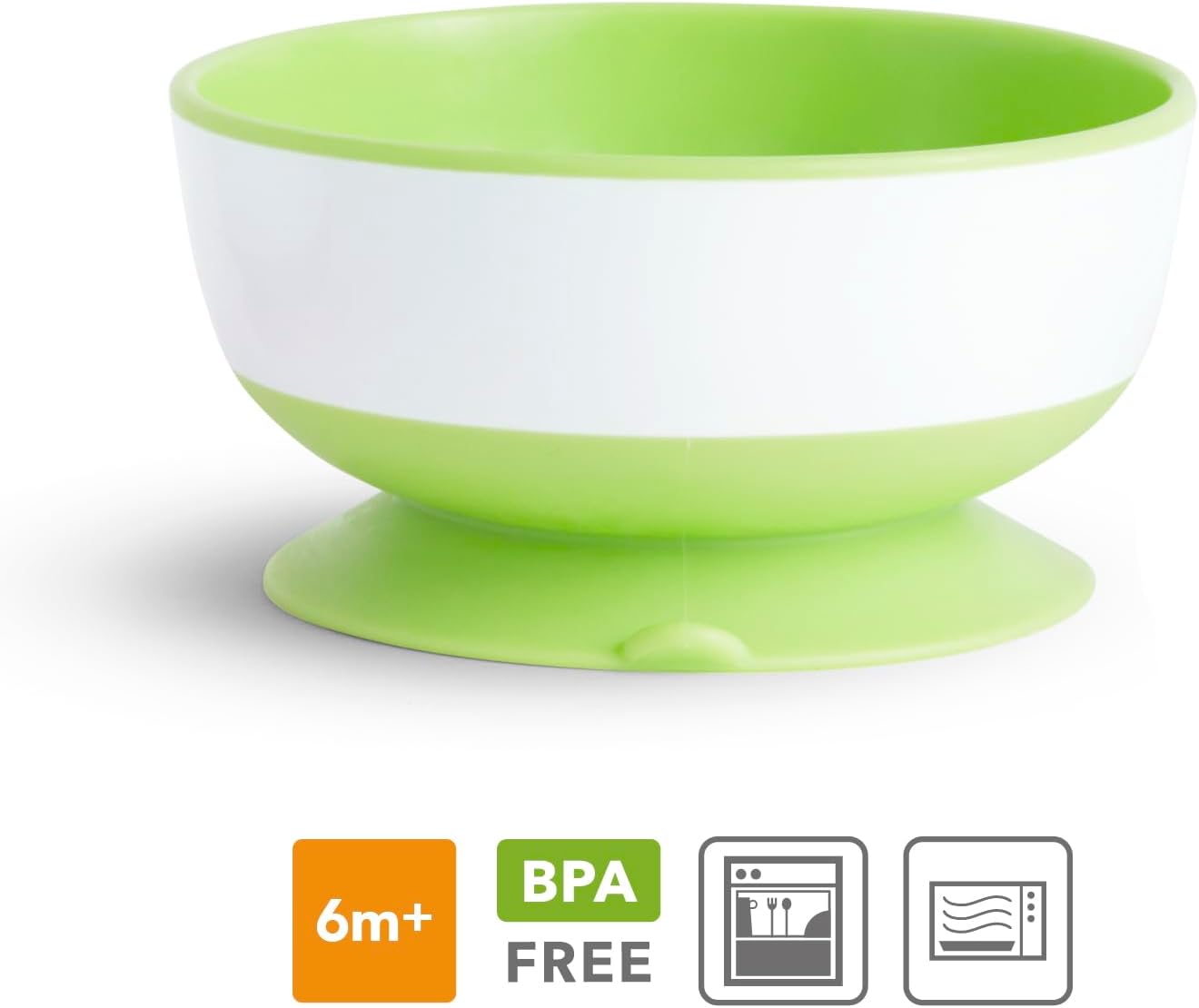 Munchkin Stay Put Kom Met Zuignap, Babykom, Voor Baby's En Peuters, Vanaf 6 Maanden, BPA-vrij, Magnetronbestendig & Vaatwasserbestendig - Set Van 3 Stuks