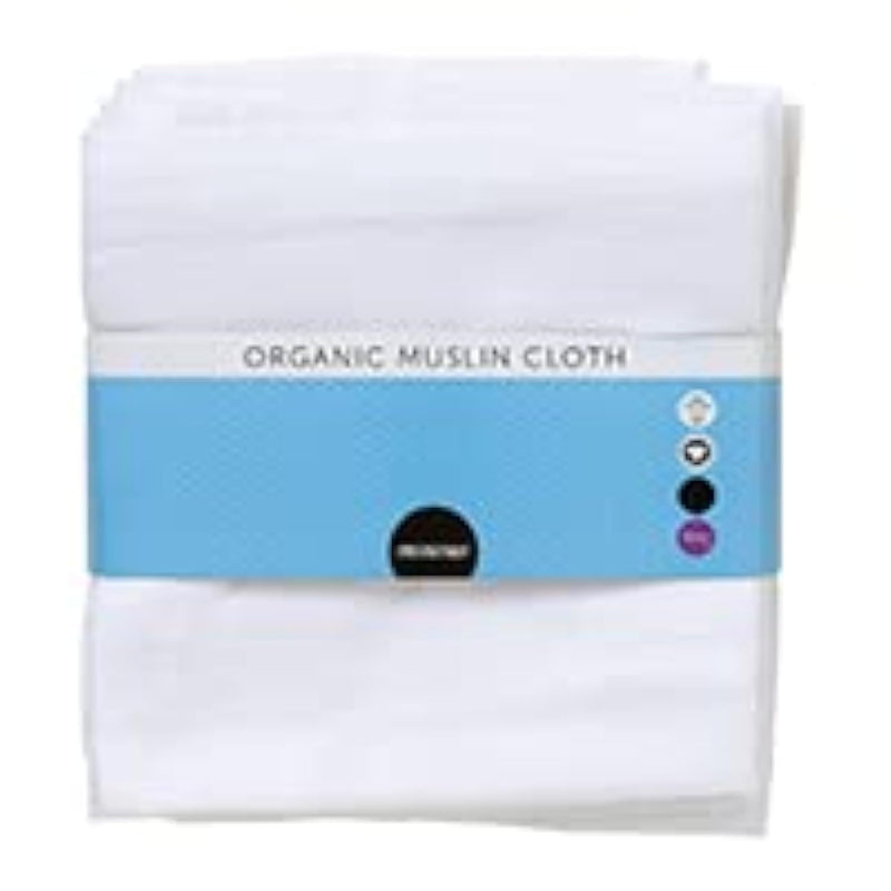 Mininor Global - Organic Muslin Cloth, 8Pcs White (10260)