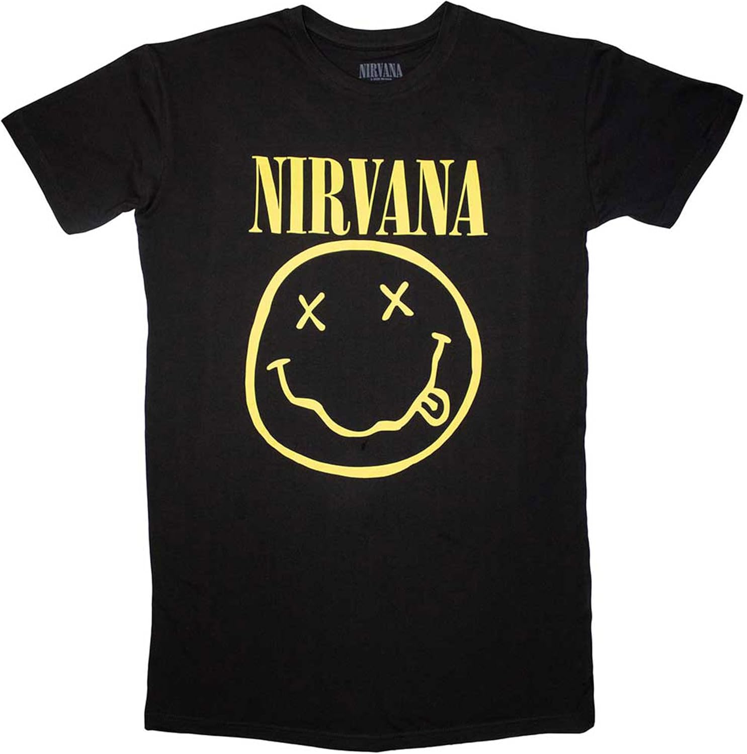 T-Shirt Dress # X-Large Ladies Black # Yellow Happy Face