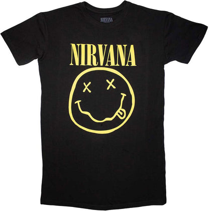 T-Shirt Dress # X-Large Ladies Black # Yellow Happy Face