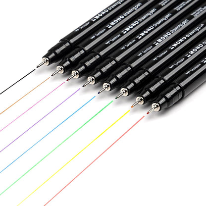 Tombow Fineliner Mono Drawing Pen 03 Set, 8Pcs
