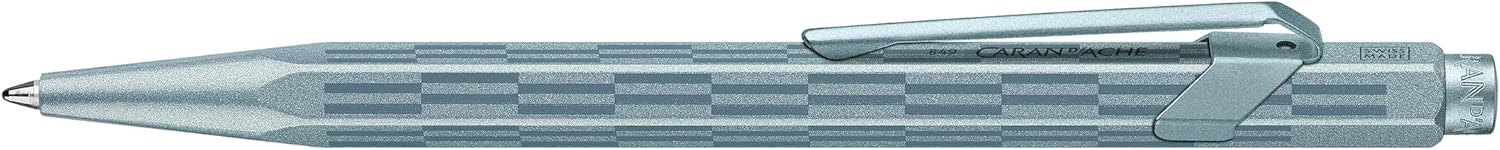 Caran d'Ache 849 Alpine Frost Blue Ballpoint Pen - Hexagonal Aluminium, Goliath Medium Refill, Frost-Inspired Edition, Premium Gift Packaging, Swiss Made