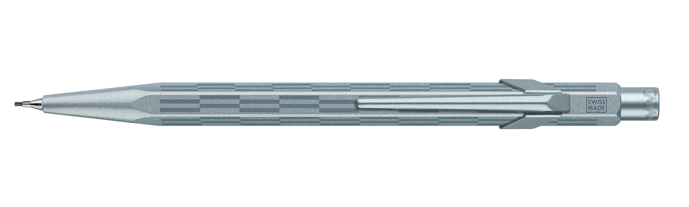 Caran d'Ache 849 Alpine Frost Blue Lead Holder - Hexagonal Aluminium, HB Lead 0.5 mm, Iridescent Glacier Blue, Premium Gift Box, Swiss Made