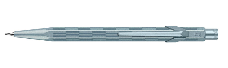 Caran d'Ache 849 Alpine Frost Blue Lead Holder - Hexagonal Aluminium, HB Lead 0.5 mm, Iridescent Glacier Blue, Premium Gift Box, Swiss Made