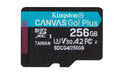 Kingston Canvas Go Plus microSDXC Scheda Di Memoria Gen4 200MB/s A2 U3 V30 256GB Confezione Singola Senza Adattatore-SDCG4/256GBSP