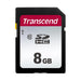 Transcend Scheda di memoria SDXC ad alta velocità da 8 GB (per fotocamere digitali, foto e video, autoradio) Classe 10, UHS-I U3, Video Speed Class V30 per 4K Ultra HD - TS8GSDC300S