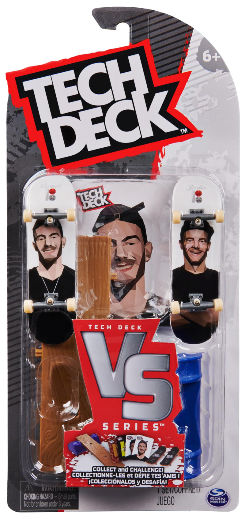 Tech Deck, Plan B Skateboards, Serie Versus, Confezione da 2 Fingerboard da Collezione e Set di Ostacoli, Miniskate, Giocattoli per Bambini, 6+ Anni (Il Modello può Variare