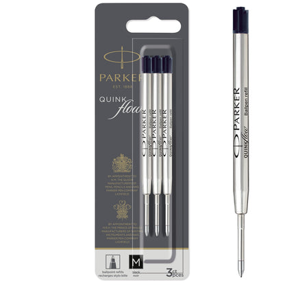 Parker QUINKflow ricariche inchiostro per penne a sfera punta media nero 3 pezzi