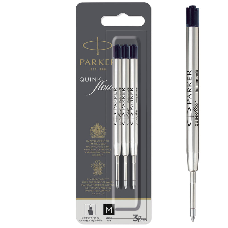 Parker QUINKflow ricariche inchiostro per penne a sfera punta media nero 3 pezzi