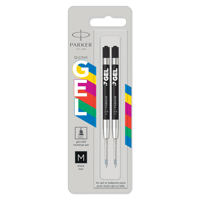 PARKER Jotter Originals ricariche di inchiostro gel, Ricariche di inchiostro gel nero, punta media (0,7 mm), 2 pezzi