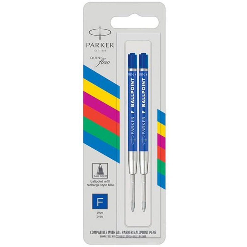2166542 pezzi di ricambio per penna Parker inchiostro blu punta sottile, fornito in blister, confezione da 2