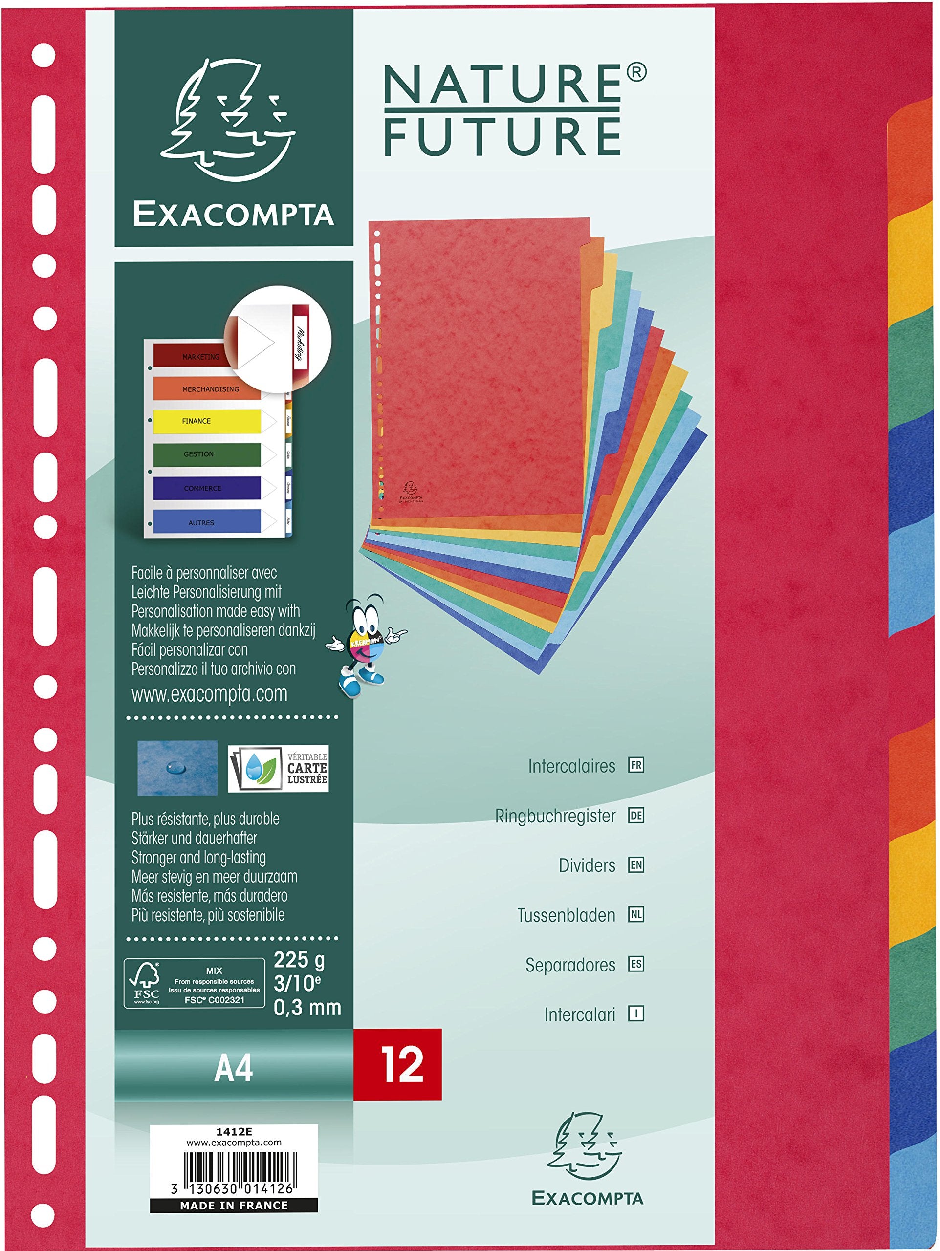 Exacompta 1412E Divisori e Segnaletica, 21x29.7 cm