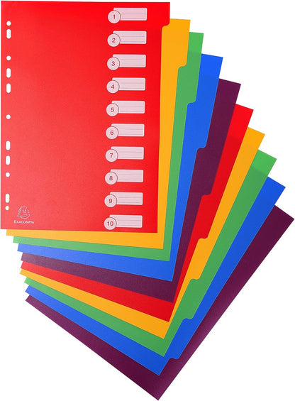 Exacompta 4912E Divisori e Segnaletica, 21x29.7 cm, Multicolore