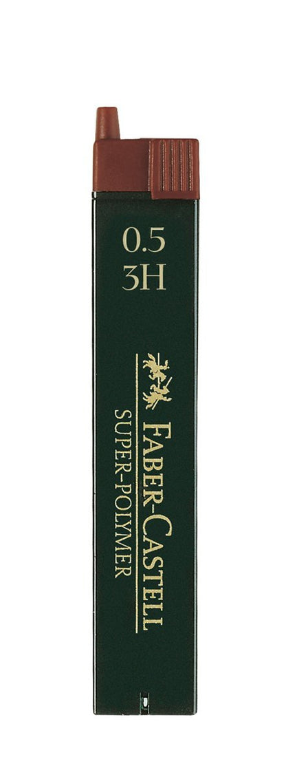 Faber-Castell 120513 - Piombo fine Super Polymer, 0,5 mm, durezza 3H, 12 pezzi