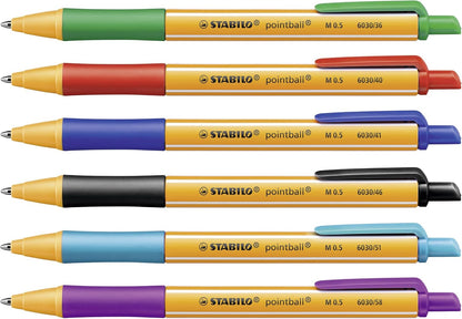 STABILO 6030/32-1 - Penna a sfera, confezione da 6, colori assortiti