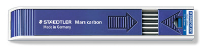 Staedtler 200-B Astuccio con 12 Mine Mars in Carbone, 2 mm, grigio