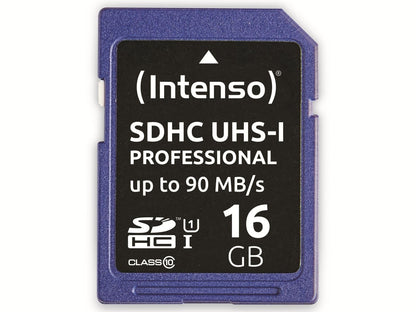 Intenso Professional Scheda di memoria SDHC da 16 GB, Class 10 UHS-I