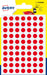Avery Italia PSA08R Etichette Adesive Rotonde, A6, Rosso