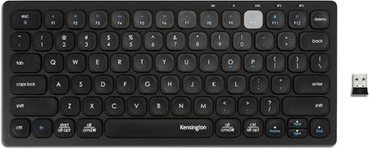 Kensington Mini Tastiera Compatta Wireless via Bluetooth o USB 3.0, Layout Italiano QWERTY, Multi Device e Dual Wireless, Compatibile con Windows, Mac, iOS e Chrome OS, K75502IT