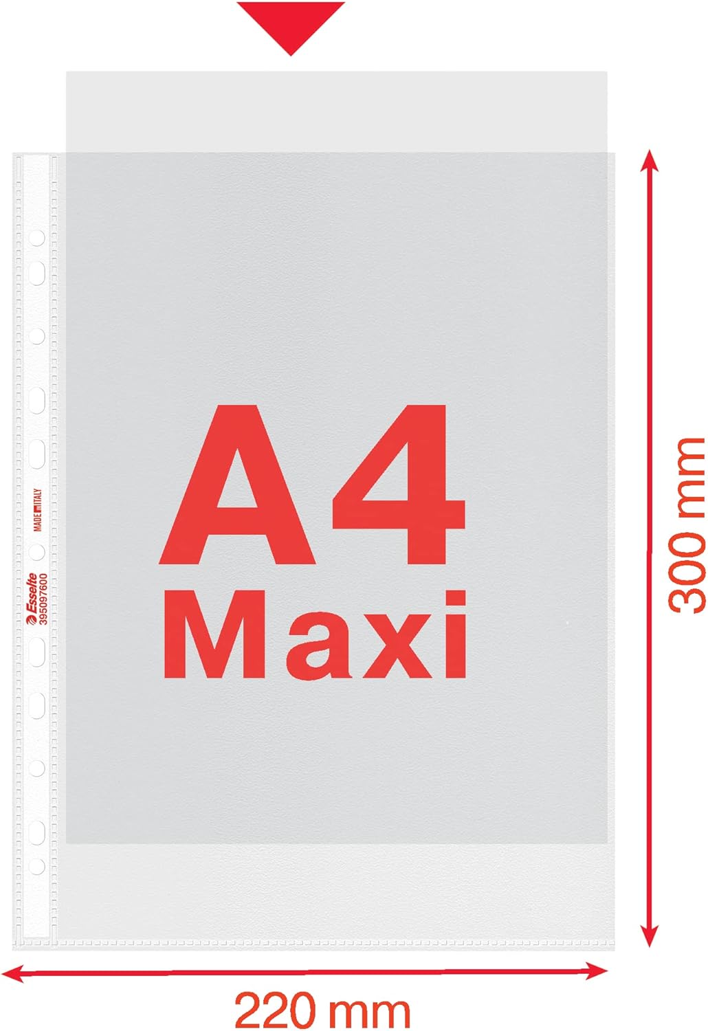 Esselte Buste Perforate Office, in PPL Antiriflesso, per Archiviare e Conservare Documenti in Formato 22x30 cm, Confezione da 25 Buste, 392597100