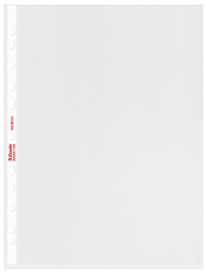 Esselte Buste Perforate Office, in PPL Antiriflesso, per Archiviare e Conservare Documenti in Formato 22x30 cm, Confezione da 25 Buste, 392597100
